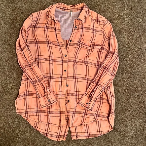 Free People plaid oversized top - Picture 4 of 5